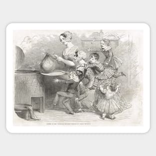 Victorian Christmas Pudding Taking 1848 Sticker